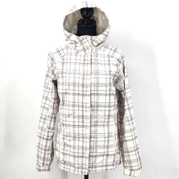 Columbia Interchange Full Zip Hooded  Jacket WindowPane White Purple Women Small - Picture 1 of 16